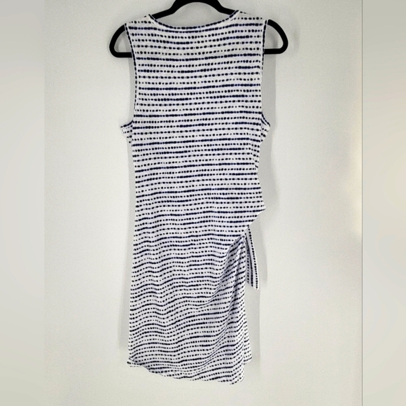 Talbots Womens  Blue & White Striped Cotton Side Tie Shift Dress Size Medium - Picture 5 of 5